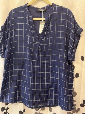 Primark Navy Windowpane Tunic Top